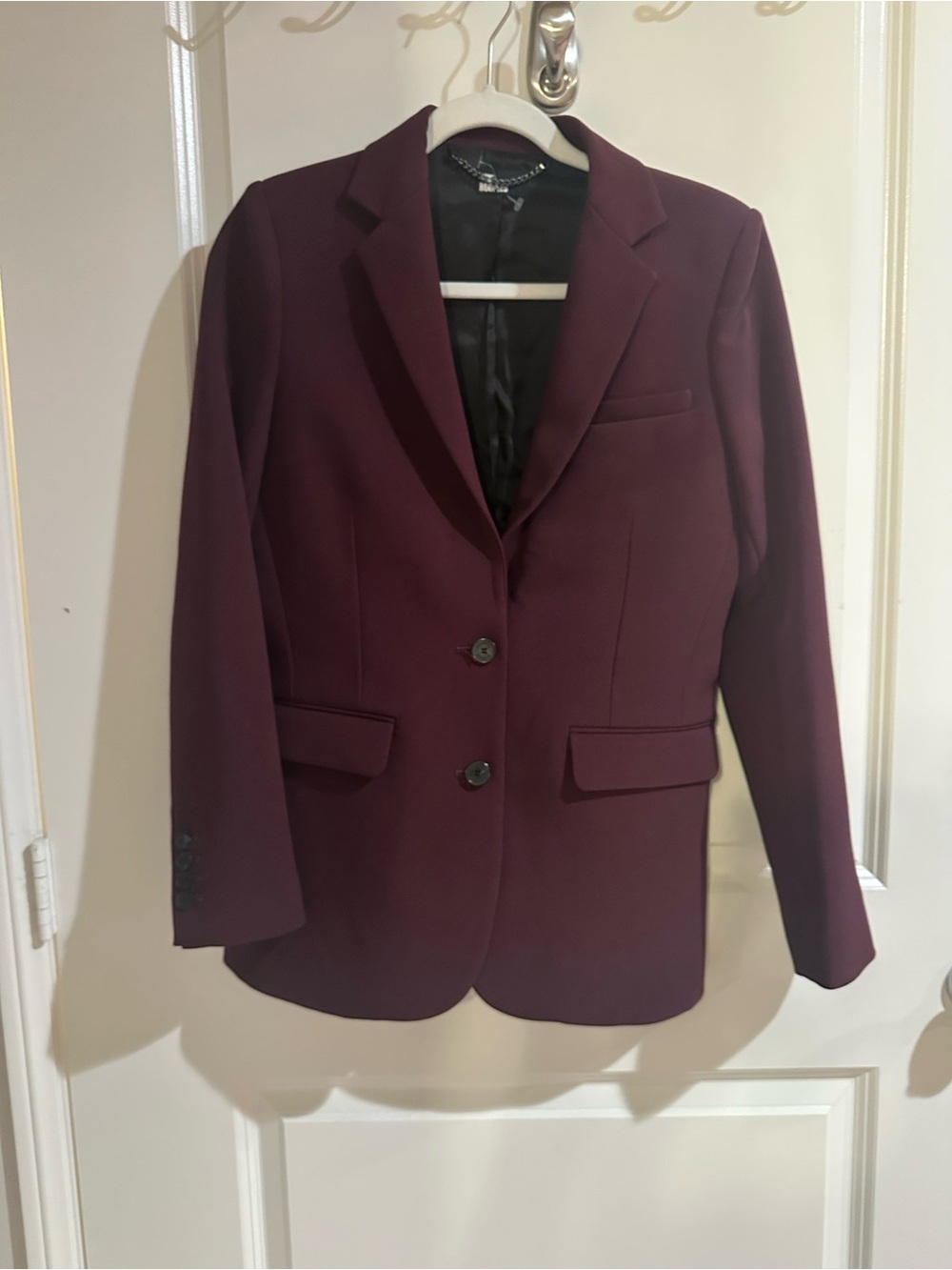 Kooples Womens Suit Tailored Blazer Jacket in Burgundy Size 36